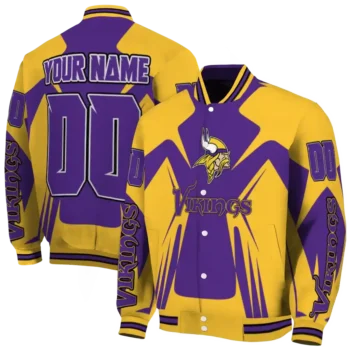 customized minnesota vikings spider mark purple gold crocs varsity jacket fashion forward