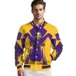 customized minnesota vikings spider mark purple gold crocs varsity jacket best selling