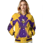 customized minnesota vikings spider mark purple gold crocs varsity jacket best selling