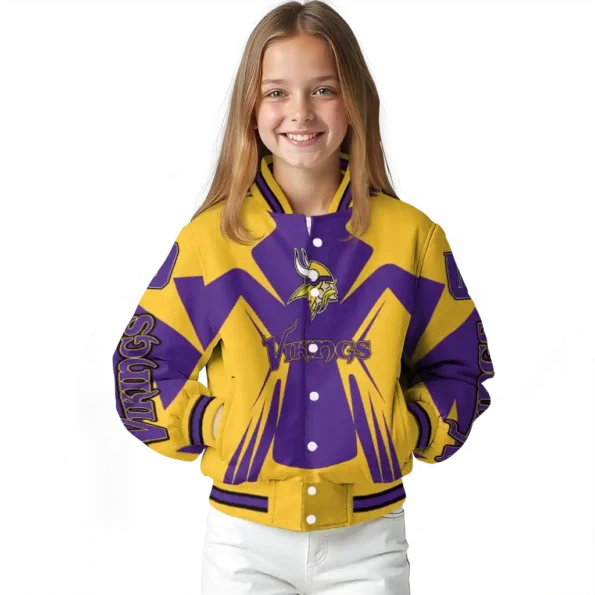 customized minnesota vikings spider mark purple gold crocs varsity jacket top rated