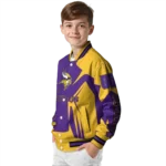 customized minnesota vikings spider mark purple gold crocs varsity jacket best selling