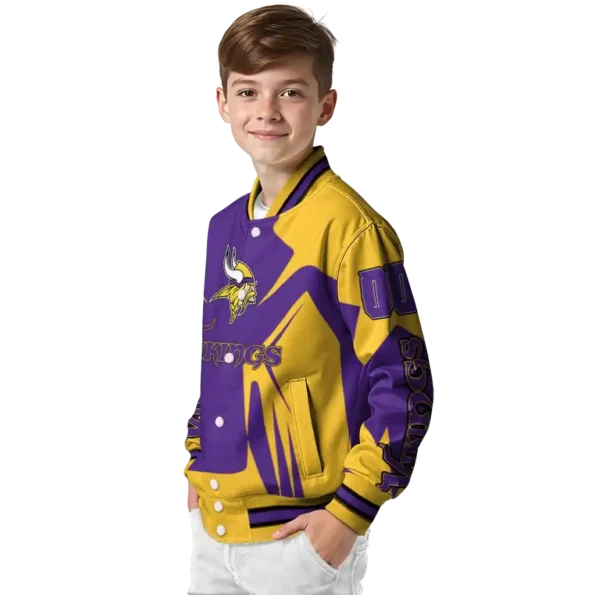 customized minnesota vikings spider mark purple gold crocs varsity jacket trendy