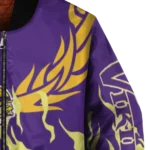 customized minnesota vikings winged blaze purple white bomber jacket best selling