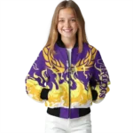 customized minnesota vikings winged blaze purple white bomber jacket best selling