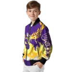 customized minnesota vikings winged blaze purple white bomber jacket best selling