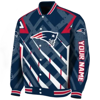 customized new england patriots chevron angles blue varsity jacket best selling