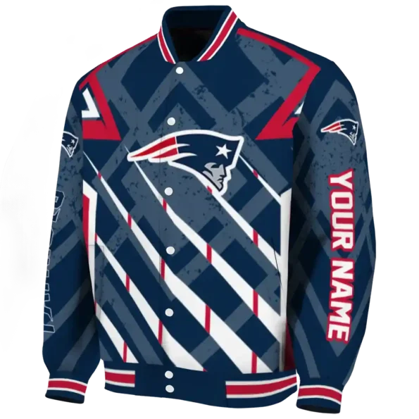 customized new england patriots chevron angles blue varsity jacket best selling