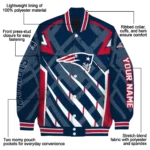 customized new england patriots chevron angles blue varsity jacket best selling