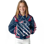 customized new england patriots chevron angles blue varsity jacket best selling