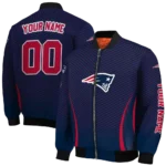 customized new england patriots chevron arrow blue bomber jacket best selling