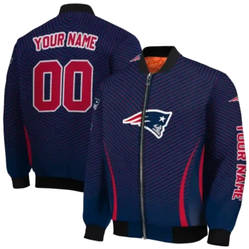 customized new england patriots chevron arrow blue bomber jacket fashion forward