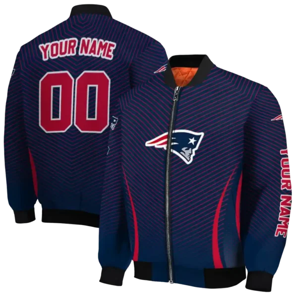 customized new england patriots chevron arrow blue bomber jacket fashion forward