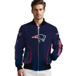 customized new england patriots chevron arrow blue bomber jacket best selling
