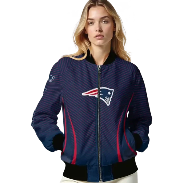 customized new england patriots chevron arrow blue bomber jacket latest model