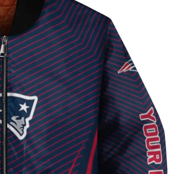 customized new england patriots chevron arrow blue bomber jacket premium grade