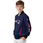 customized new england patriots chevron arrow blue bomber jacket best selling