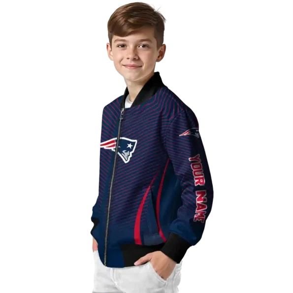 customized new england patriots chevron arrow blue bomber jacket trendy
