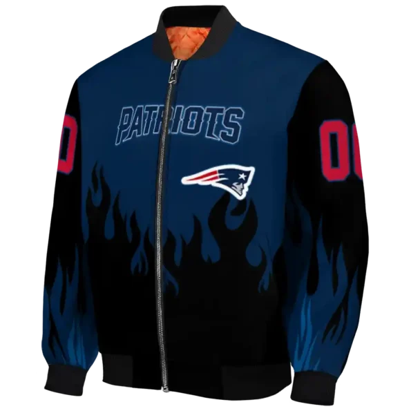customized new england patriots flame border blue black bomber jacket best selling