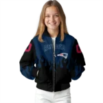 customized new england patriots flame border blue black bomber jacket best selling