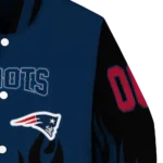 customized new england patriots flame border blue black varsity jacket best selling