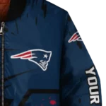 customized new england patriots hexagon cluster blue black bomber jacket best selling