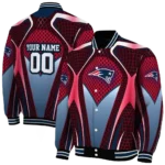 customized new england patriots mesh chest red crocs black varsity jacket best selling