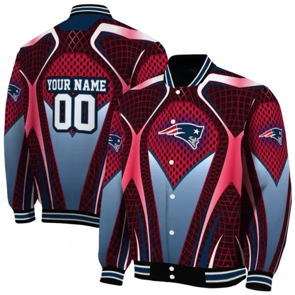 customized new england patriots mesh chest red crocs black varsity jacket fashion forward