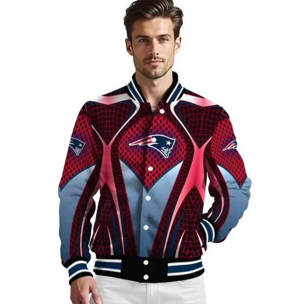 customized new england patriots mesh chest red crocs black varsity jacket high quality