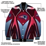 customized new england patriots mesh chest red crocs black varsity jacket best selling