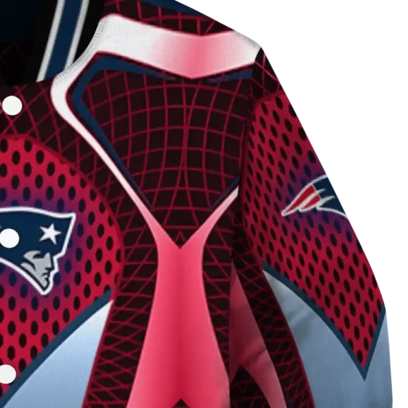 customized new england patriots mesh chest red crocs black varsity jacket premium grade