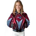 customized new england patriots mesh chest red crocs black varsity jacket best selling