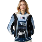 customized new england patriots mesh effect blue black varsity jacket best selling
