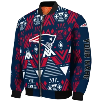 customized new england patriots pyramid shapes blue bomber jacket best selling