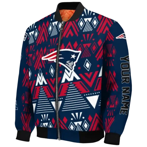 customized new england patriots pyramid shapes blue bomber jacket best selling