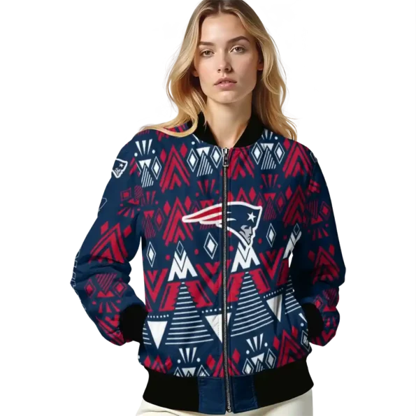 customized new england patriots pyramid shapes blue bomber jacket latest model