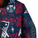 customized new england patriots pyramid shapes blue bomber jacket best selling