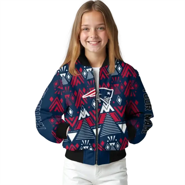 customized new england patriots pyramid shapes blue bomber jacket top rated