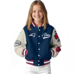 customized new england patriots razorback outline blue nude varsity jacket best selling