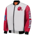 customized new england patriots speckled arms blue gray bomber jacket best selling