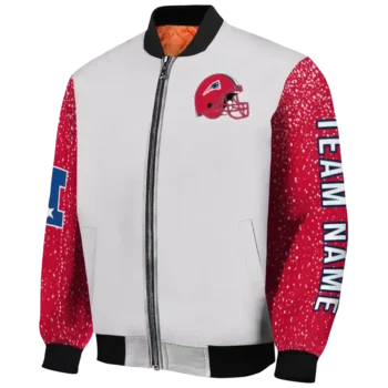 customized new england patriots speckled arms blue gray bomber jacket best selling