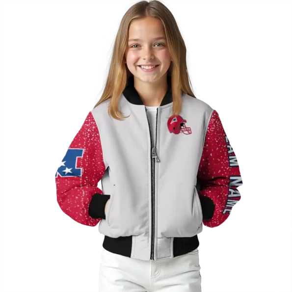 customized new england patriots speckled arms blue gray bomber jacket top rated