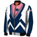 customized new england patriots v stripes blue white bomber jacket best selling