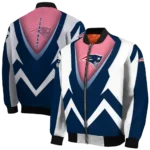 customized new england patriots v stripes blue white bomber jacket best selling