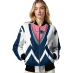 customized new england patriots v stripes blue white bomber jacket best selling