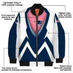 customized new england patriots v stripes blue white bomber jacket best selling
