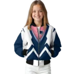 customized new england patriots v stripes blue white bomber jacket best selling