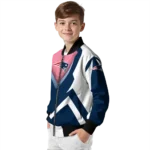 customized new england patriots v stripes blue white bomber jacket best selling
