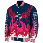 customized new england patriots winged blaze blue white varsity jacket best selling