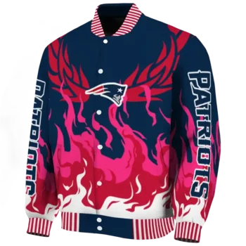 customized new england patriots winged blaze blue white varsity jacket best selling