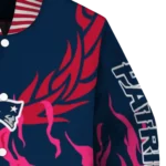 customized new england patriots winged blaze blue white varsity jacket best selling